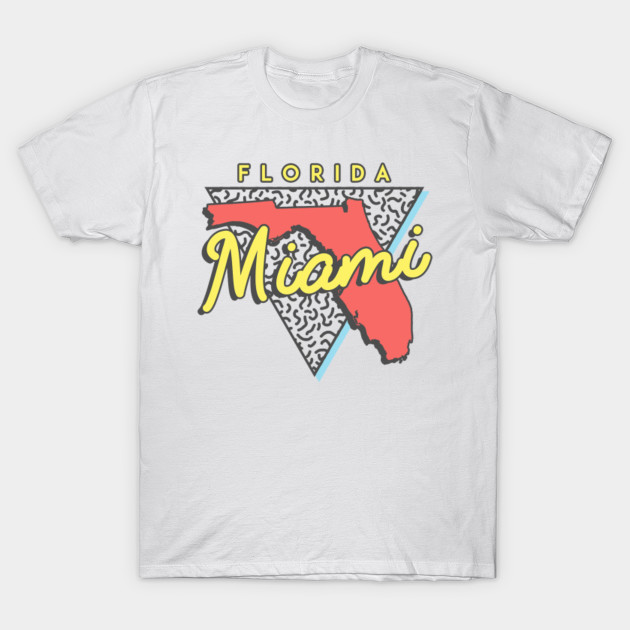 Miami Beach Florida 80s Design T-Shirt-TOZ